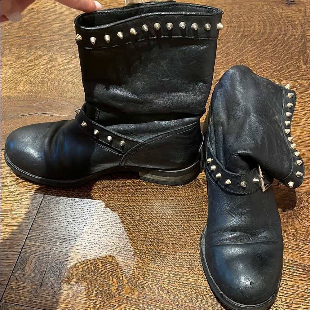 Jimmy Choo Black Studded Moto Boots